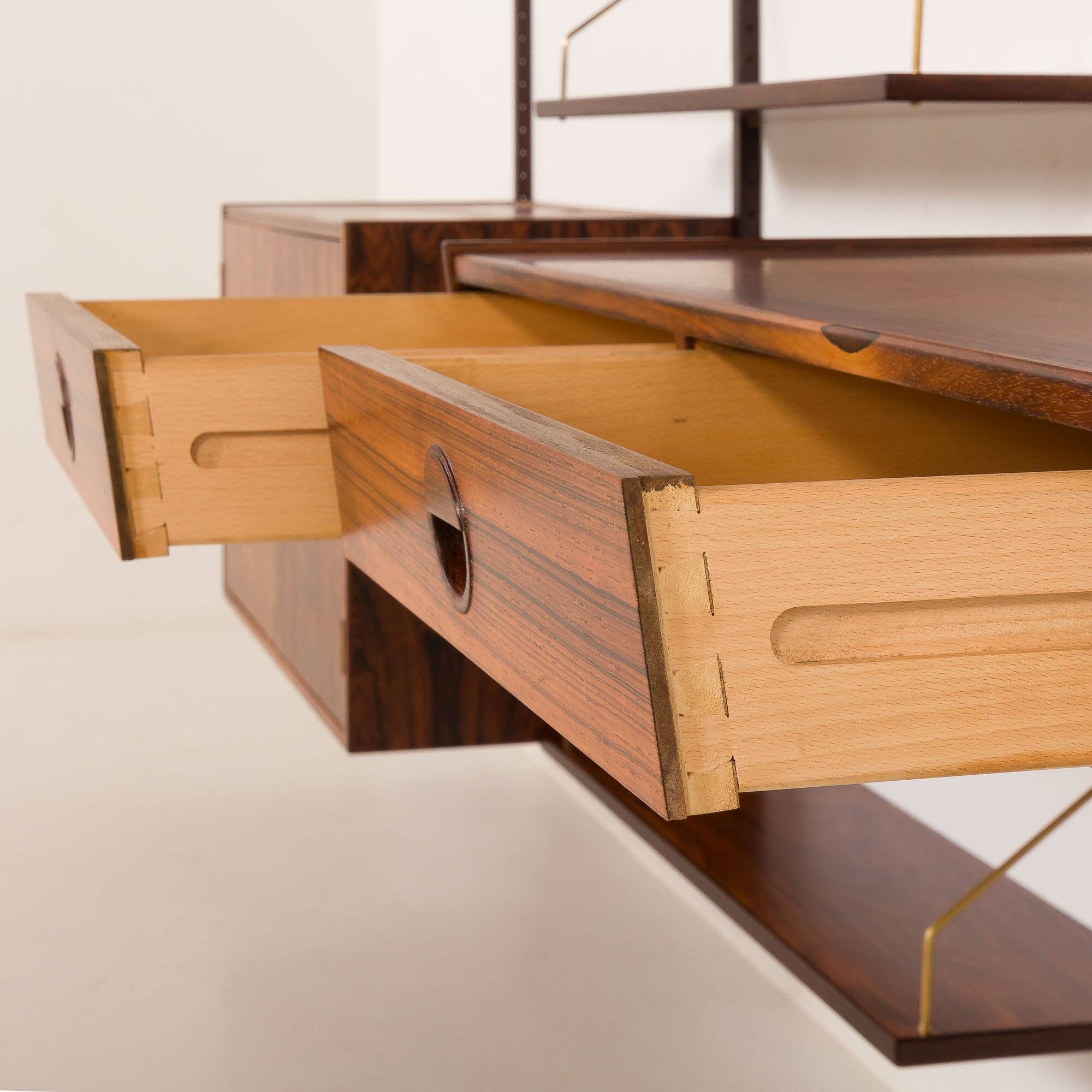 Hansen and Guldborg rosewood wall unit with a desk, Denmark 1960s