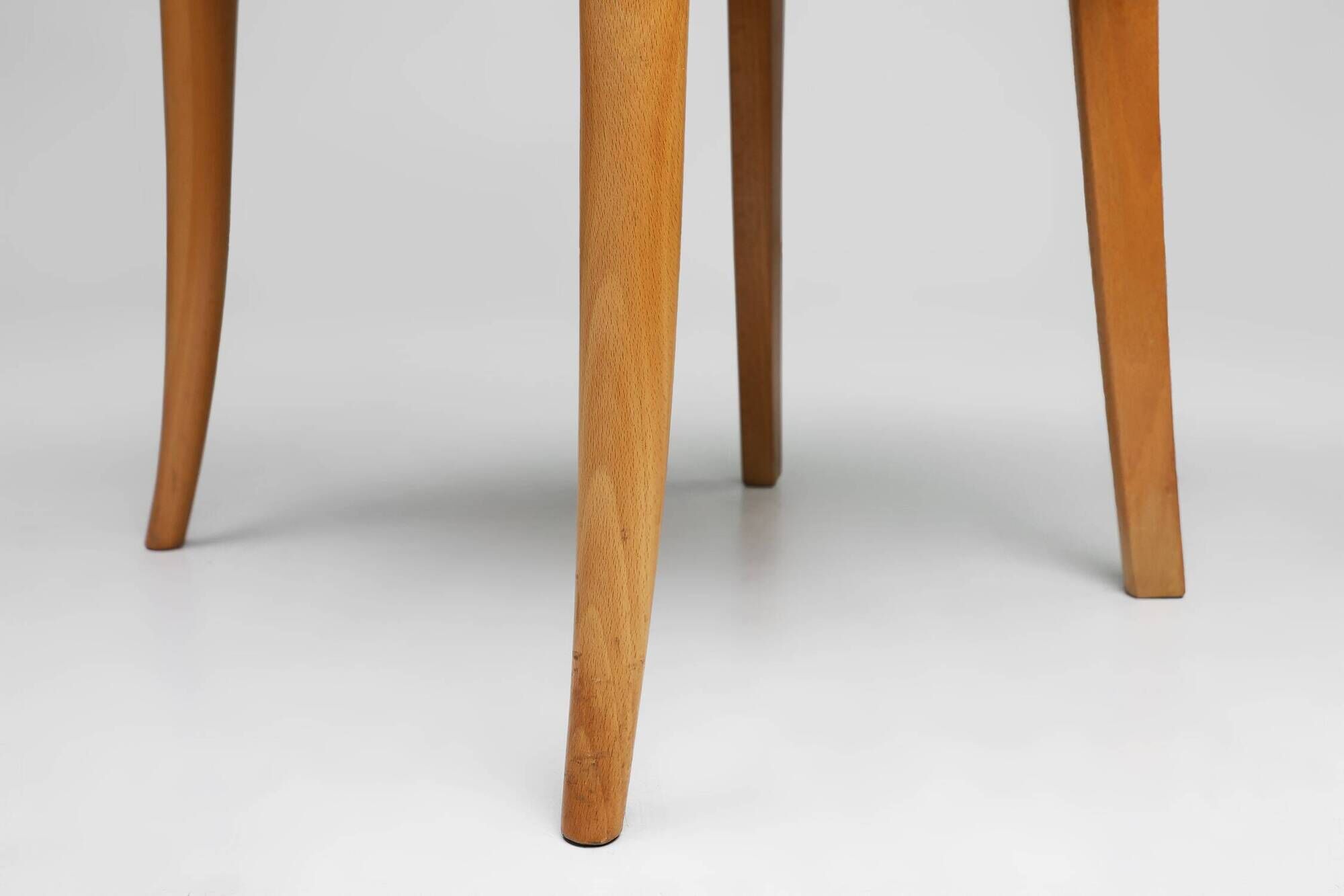 French 1940s Art Nouveau side chair in beech wood with low back