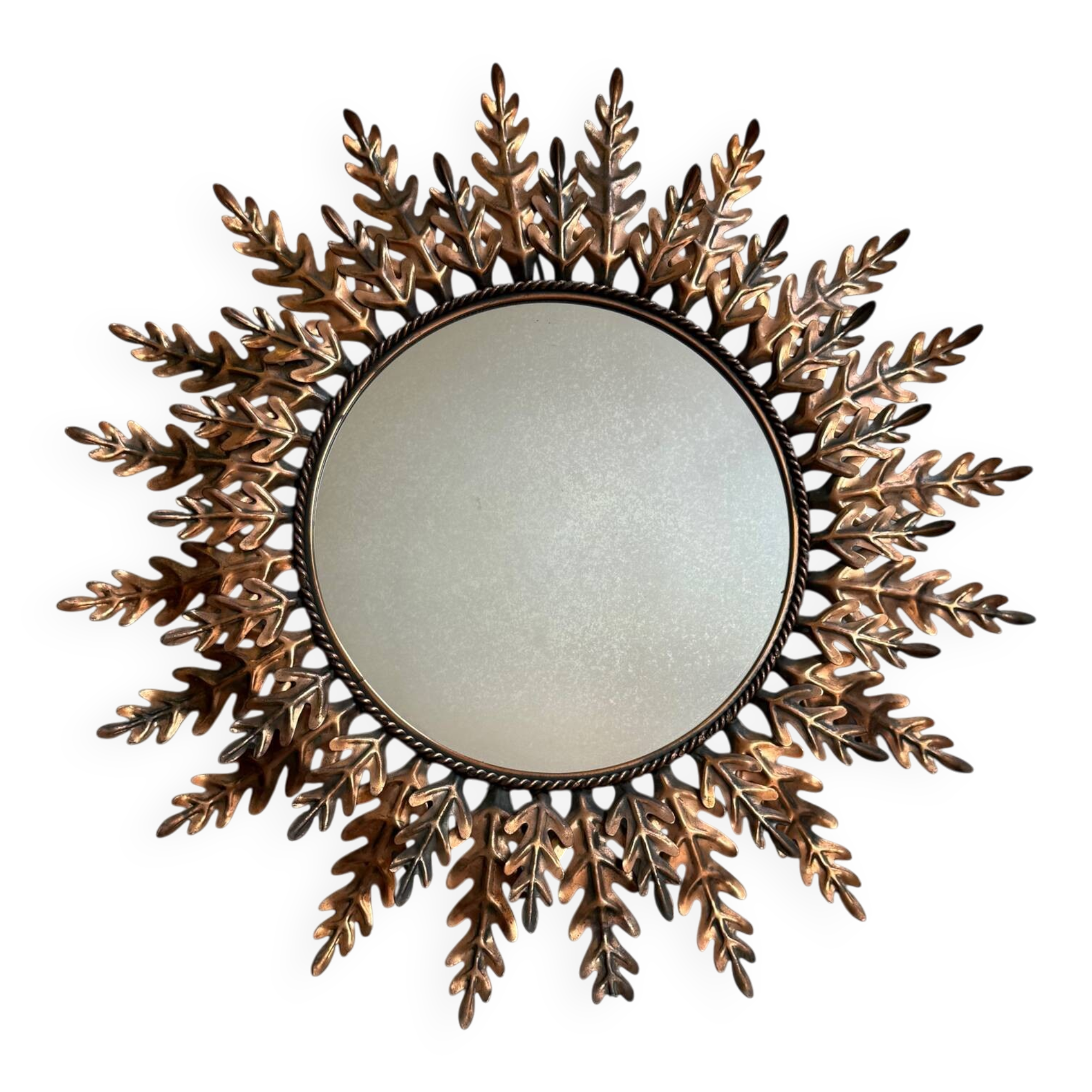 Round Sun Mirror iron from the 1950s Italy