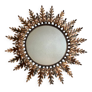 Miroir soleil rond en fer, Italie années 50