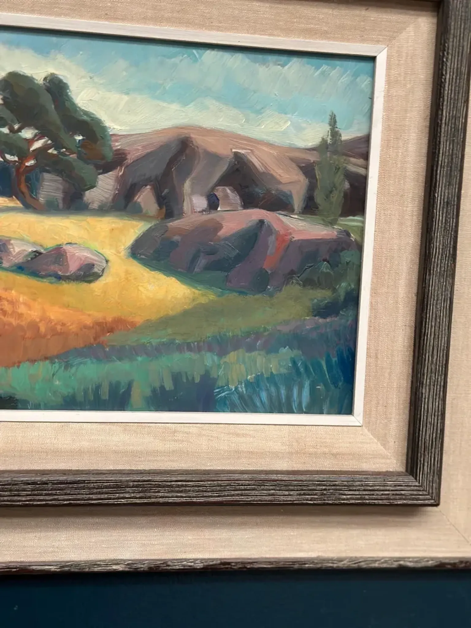 Original Swedish Oil on Panel – "Landscape" by Gunnar Munther – Signed – Vintage and Framed – 64 × 38 cm (25.2" × 15")