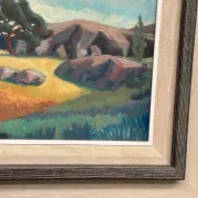 Original Swedish Oil on Panel – "Landscape" by Gunnar Munther – Signed – Vintage and Framed – 64 × 38 cm (25.2" × 15")