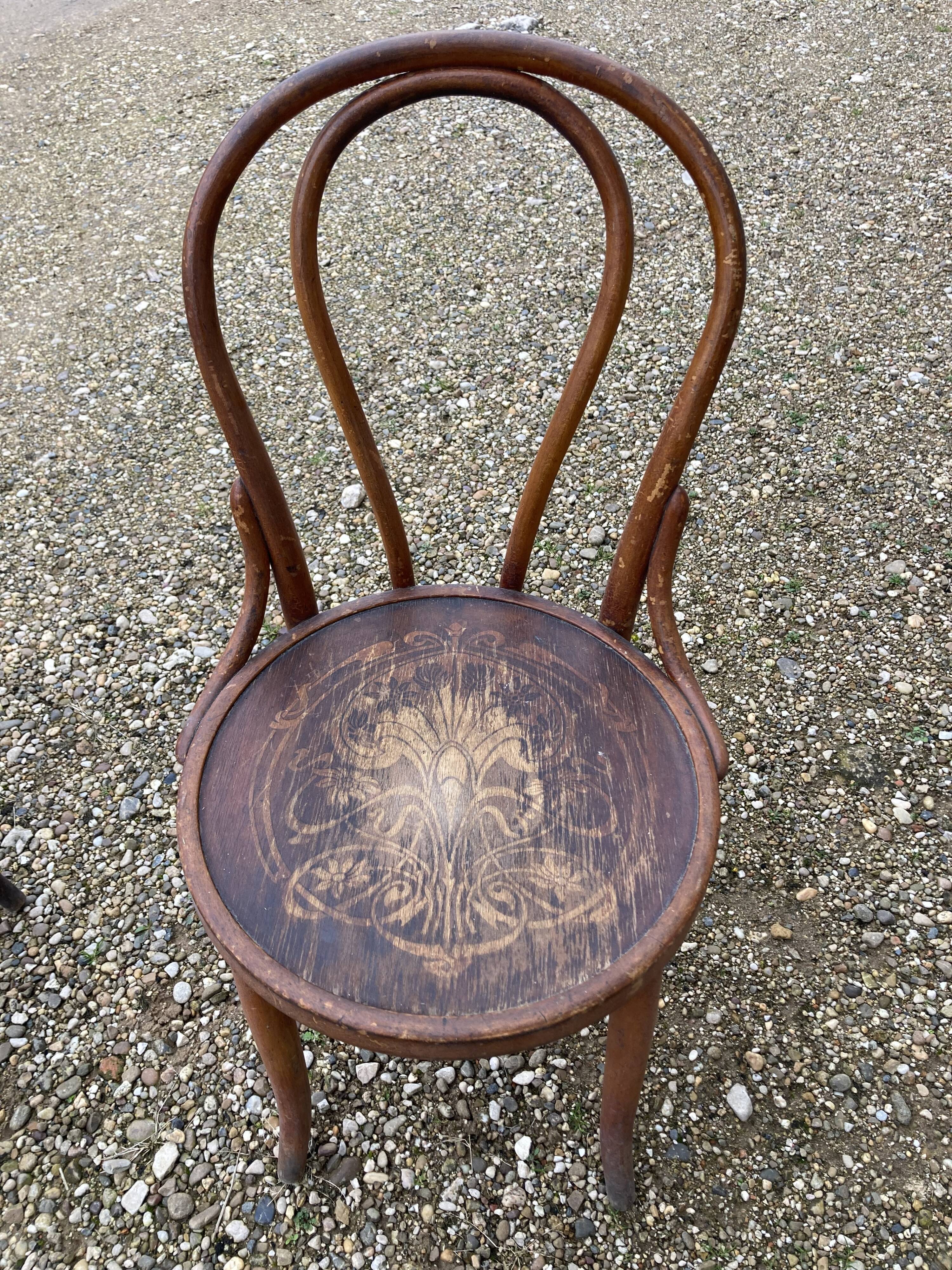 6 mismatched bistro chairs