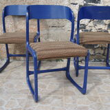 Set of 3 chairs Baumann Sleigh 60s/70s