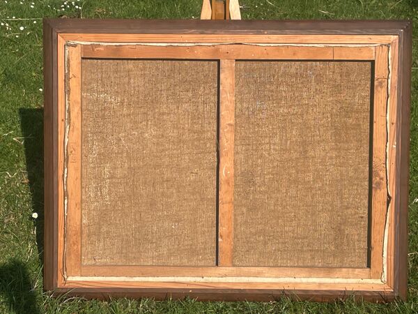 Huile sur toile, Scène Bretonne, village breton, signé Le Hellocq,  Pont Aven