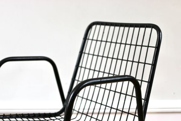 Paire de chaises de jardin vintage en métal modèle Rio par EMU