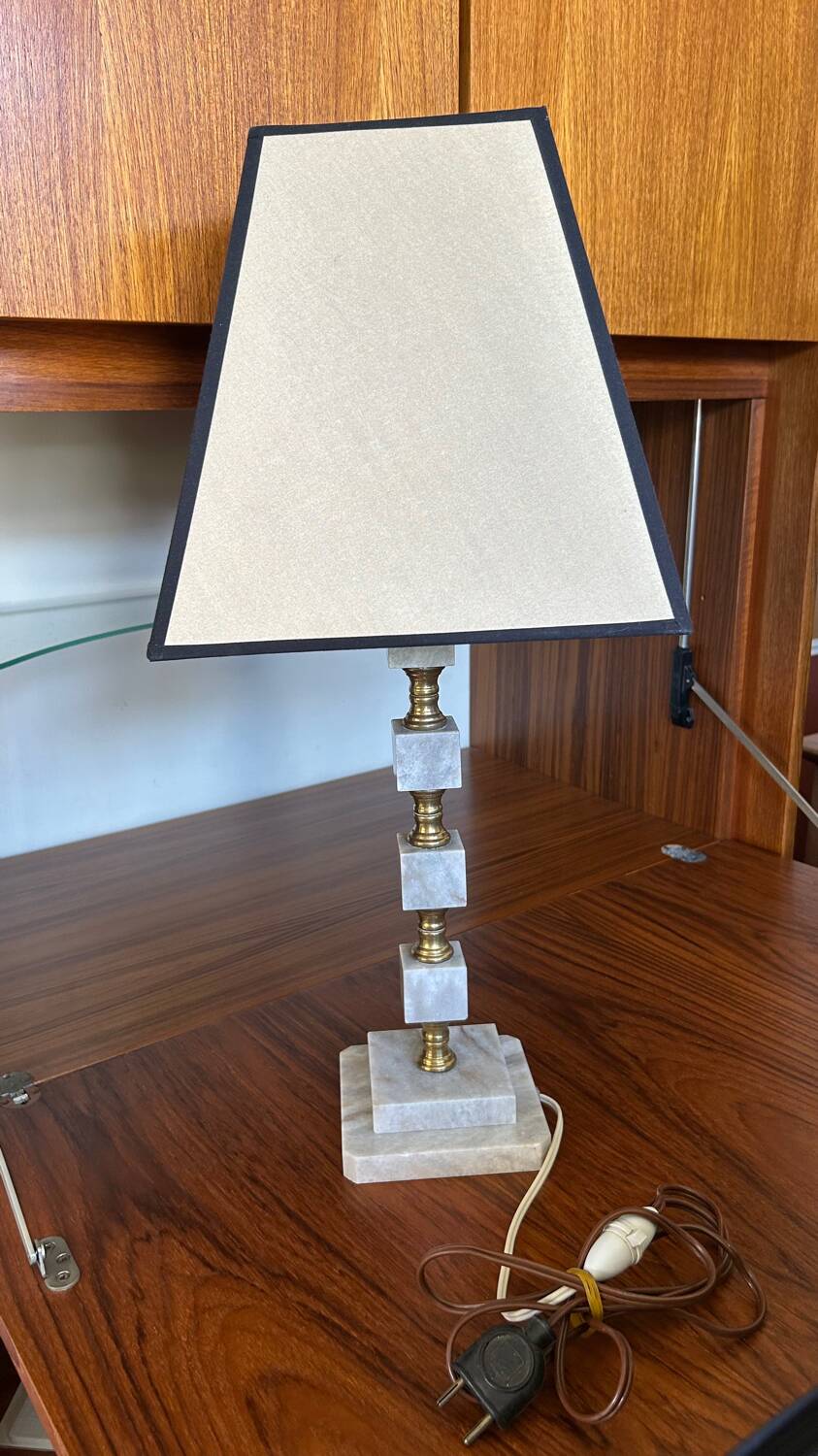 Marble and brass lamp 1960