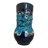 D’après BAY KERAMIK ou SCHEURICH, vase émaillé bleu