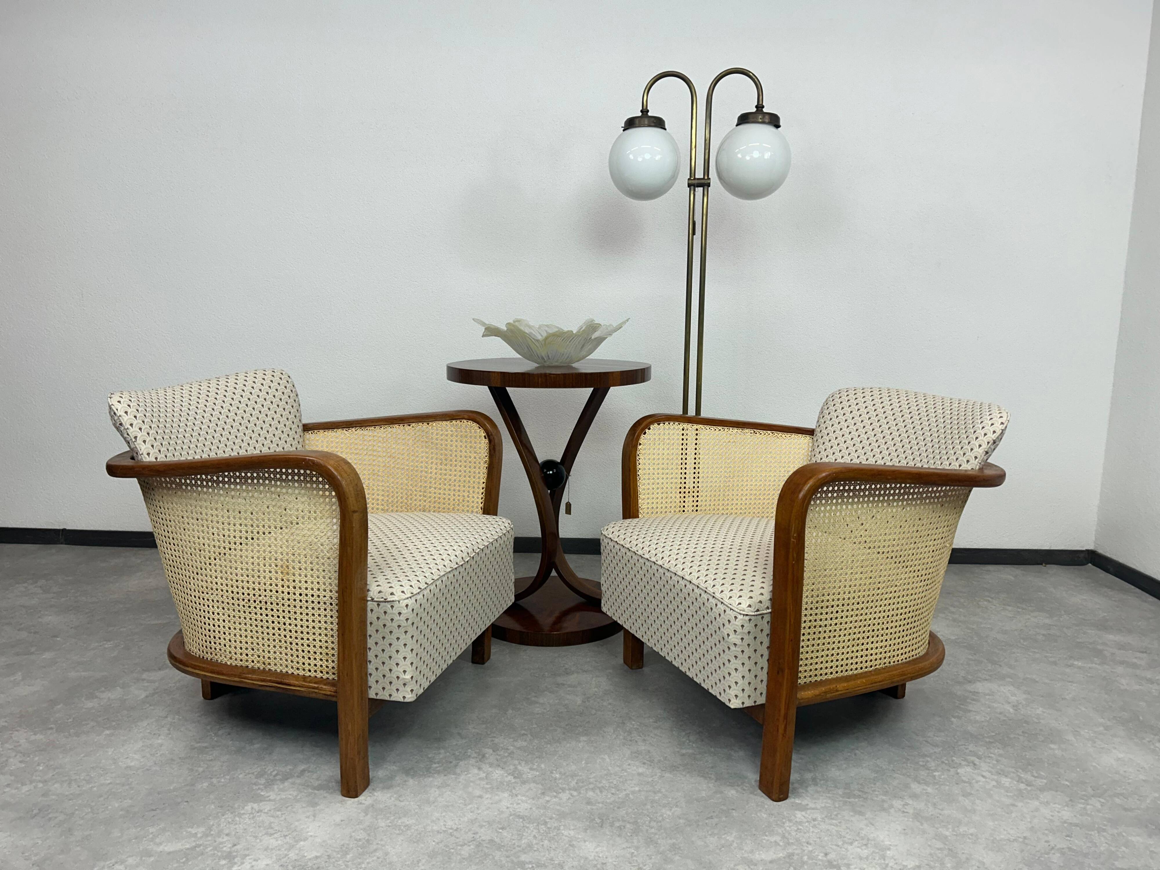 Art Deco Bauhaus armchairs by Lajos Kozma for Thonet Mundus