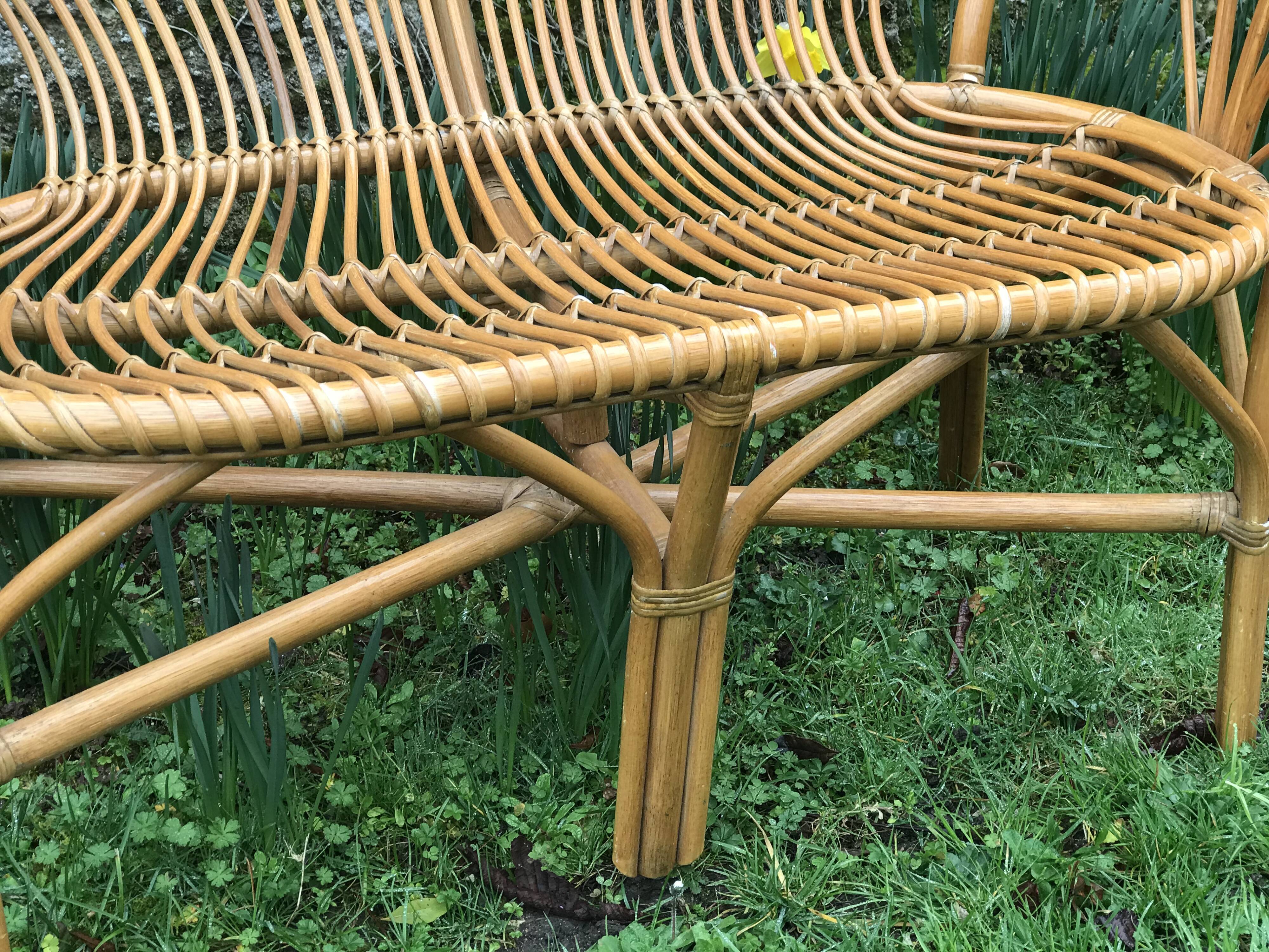 Vintage rattan seat length 103