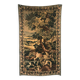 Tapestry decorated with a pink flamingo in a green landscape, woven by hand