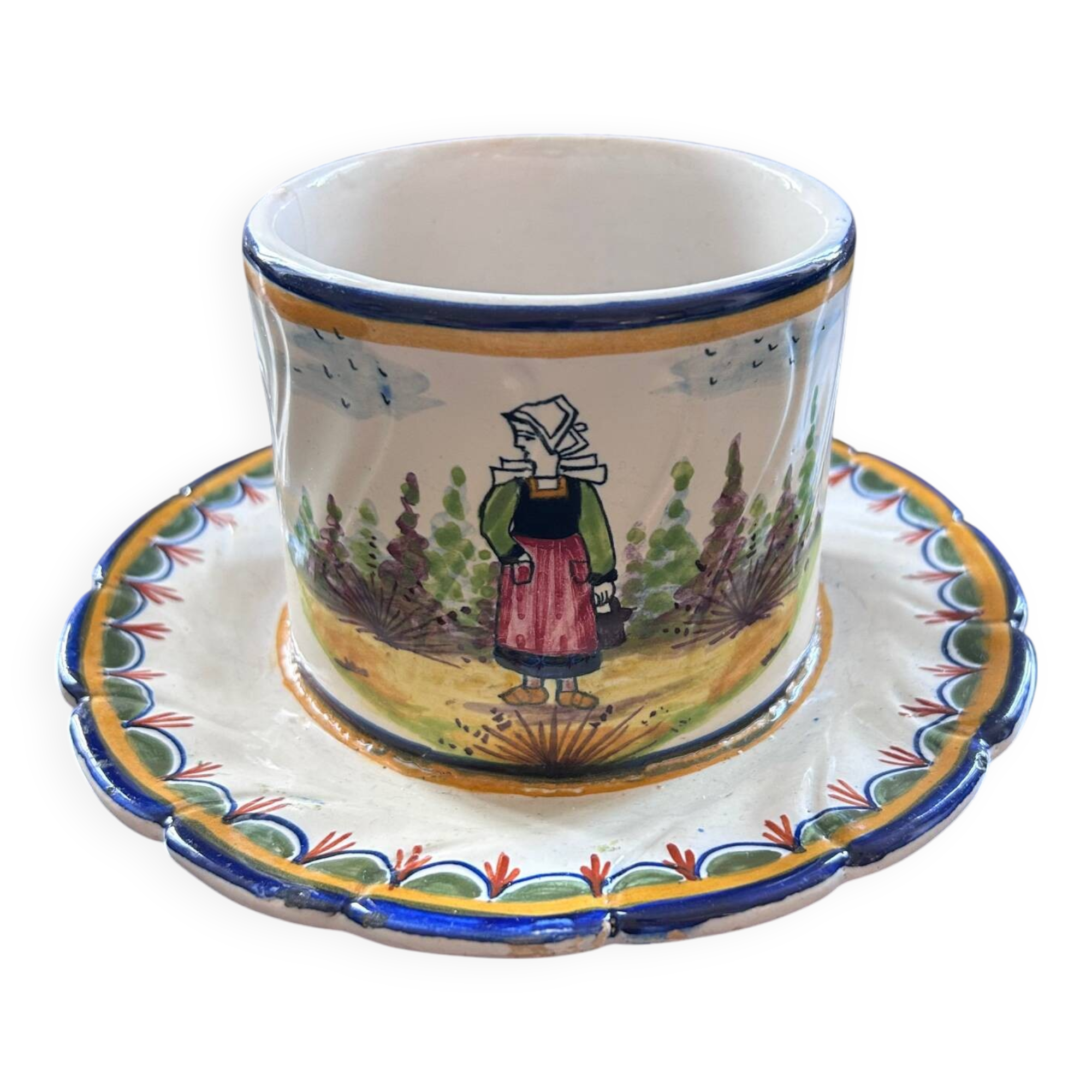 Butter dish signed HB Quimper