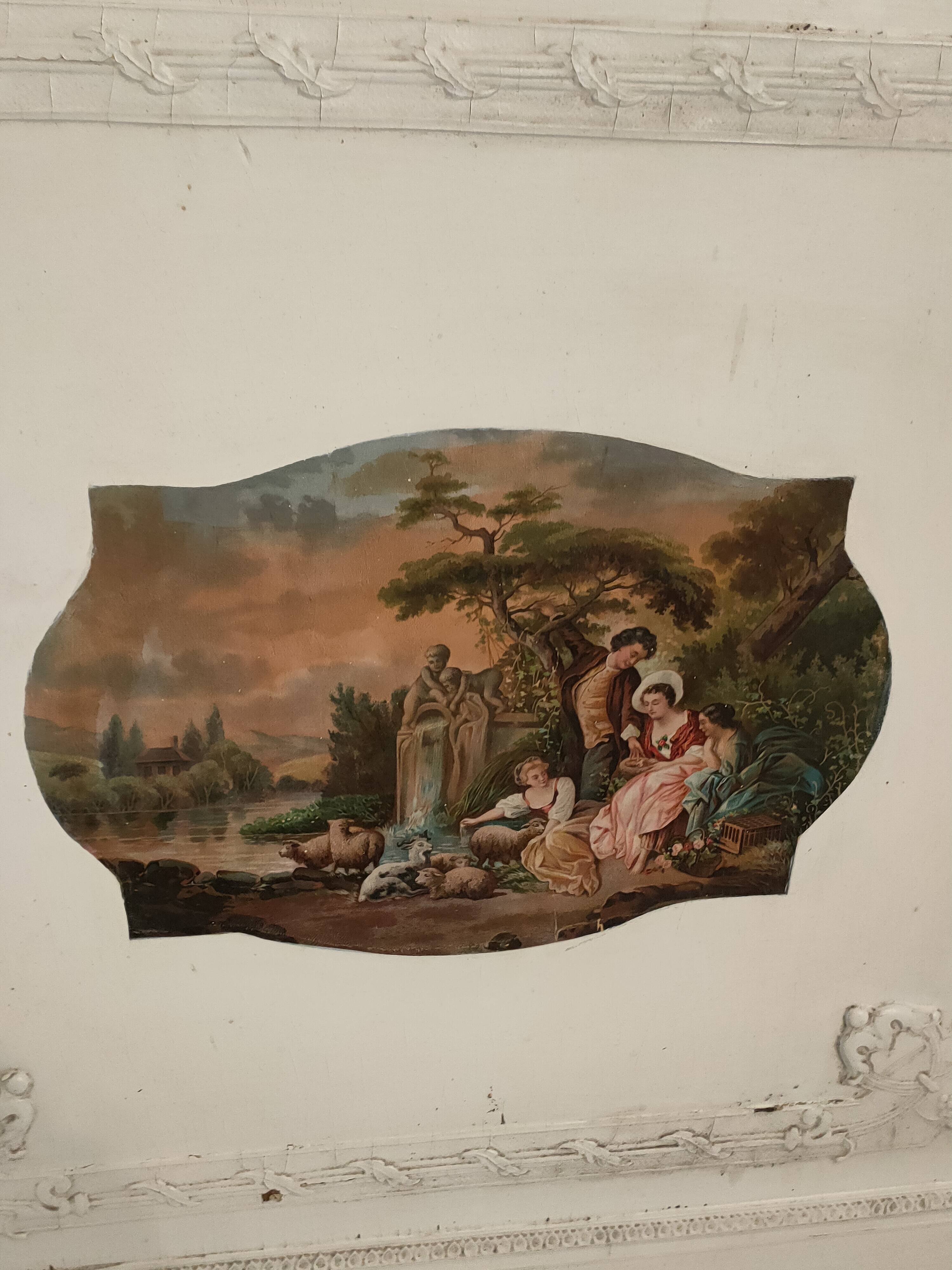 trumeau mirror from the 1920s in painted wood