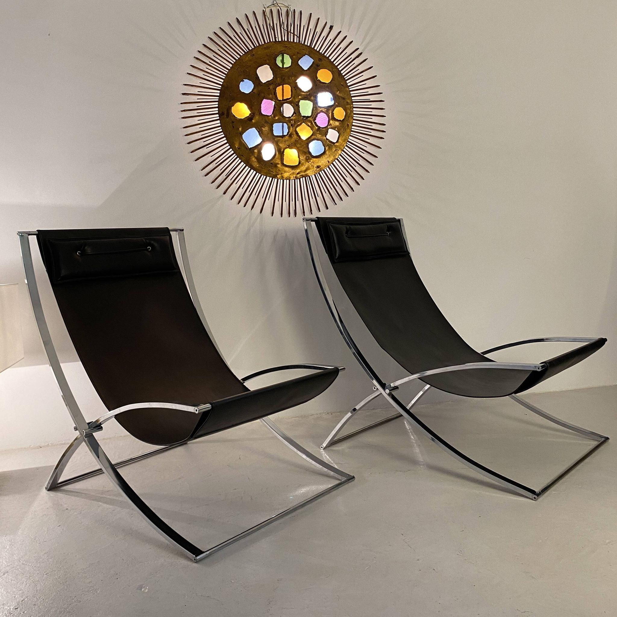 Pair of “Luisa” lounge chairs by Marcello Cuneo. 1970