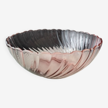 Pink glass bowl Vintage Arcoroc 23 cm