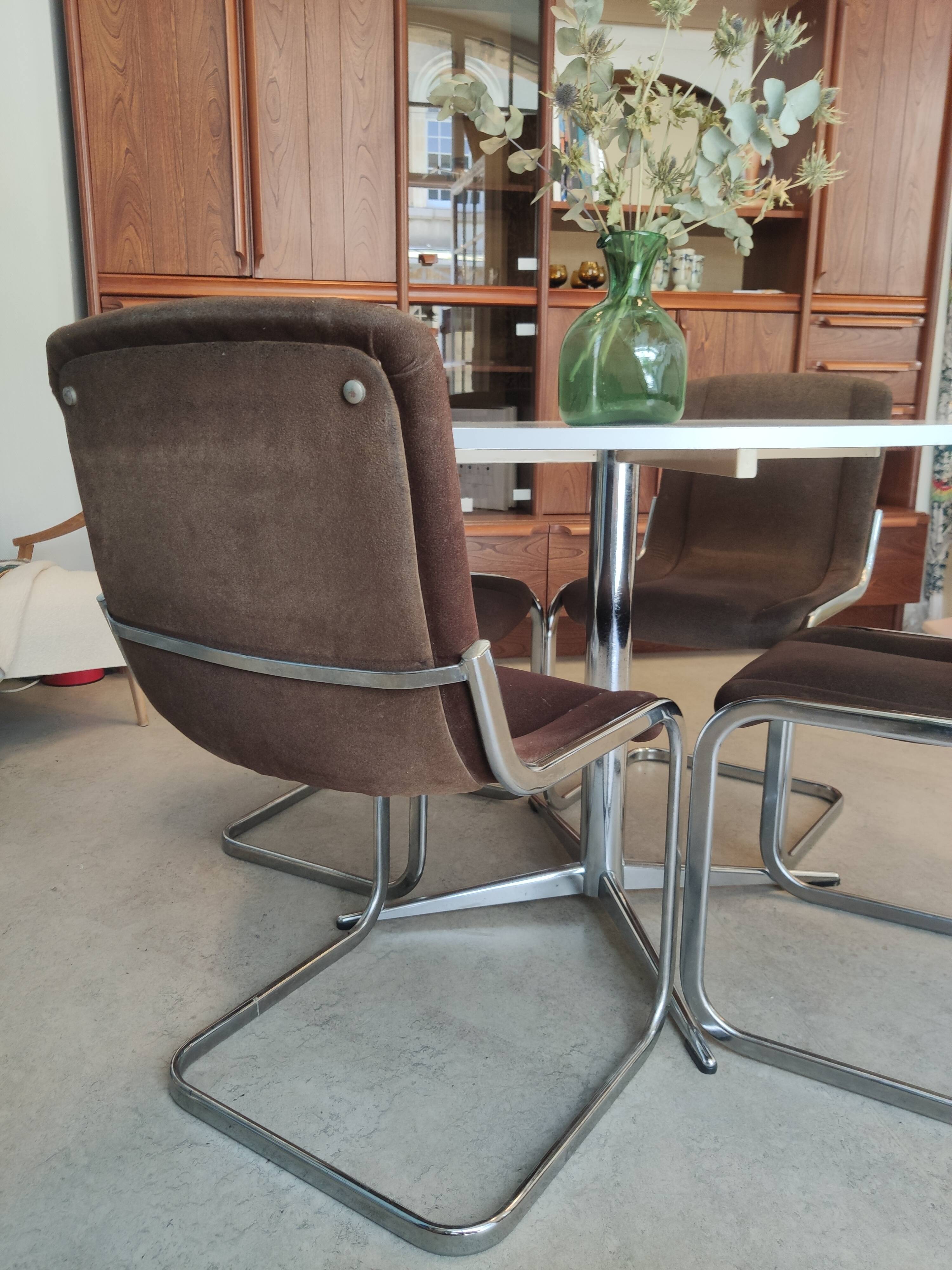 Lot of 4 Italian chairs Cidue 1970