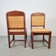 Dutch Art Deco Haagse School Oak and Rattan Webbing Chairs, 1930s, Set of 2