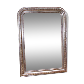 Miroir 19ème clé grecque couleur argent 98x108cm