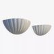 Pair of vintage seashell wall sconces, matte white, France 1970