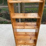 Scandinavian solid pine wood shelf, 6 levels