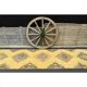 1970s Turkish Oushak Handmade Wool Cotton Yellow Runner 96x385