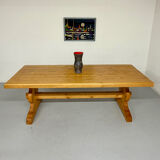 Vintage XXL farmhouse monastery pine table from the 1960s.