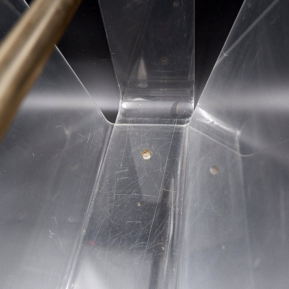 "Omega" magazine rack by David Lange, Roche Bobois plexiglass, 1970