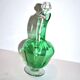 Green Venetian-ribbed crystal decanter – antique wine pitcher
