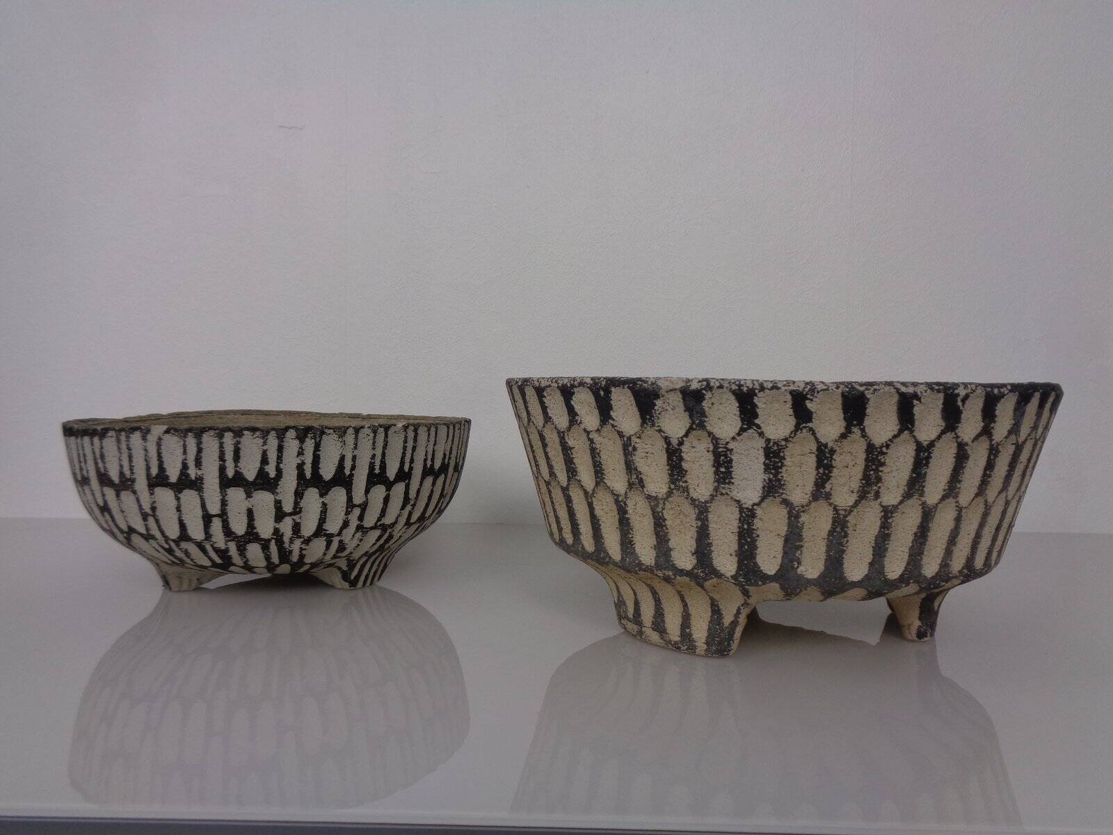 Mid-Century Concrete Planters, 1960s, Set of 2