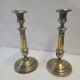 Paire de bougeoirs anciens en laiton