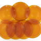 7 flat plates in amber yellow glass - Ondine Duralex France - vintage 70s