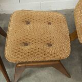 4 chairs and 2 Lounge armchairs by Roger Landault, ABC edition, 1950.