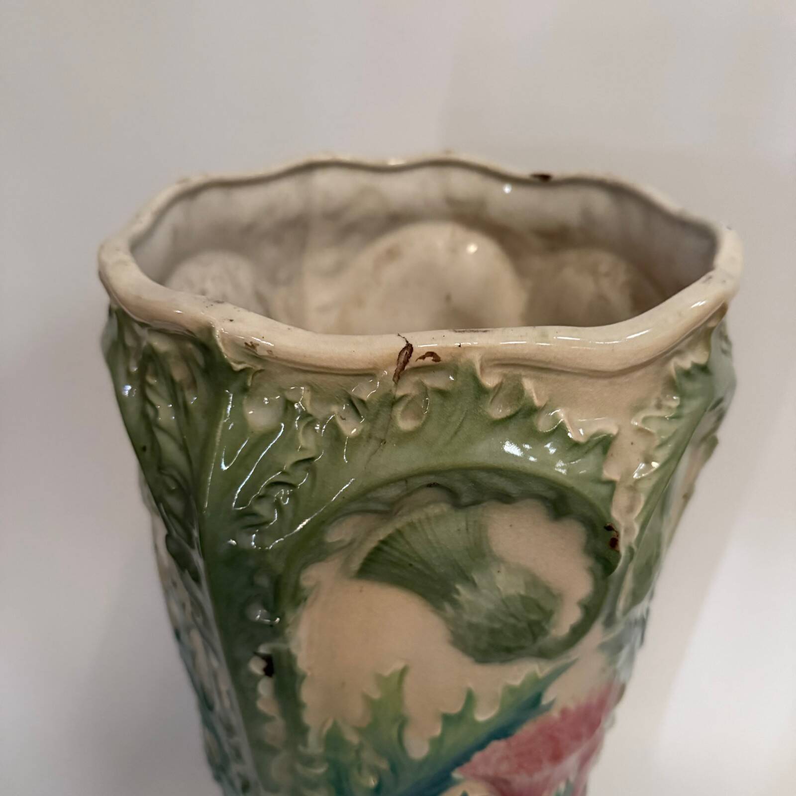 1900 Art Nouveau slip umbrella stand with thistle decoration