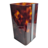 Tortoiseshell Lucite wastepaper basket by Michel Dumas for Roche Bobois, 70