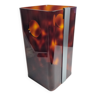 Tortoiseshell Lucite wastepaper basket by Michel Dumas for Roche Bobois, 70
