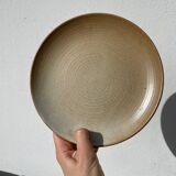 5 assiettes en dessert en grès beige