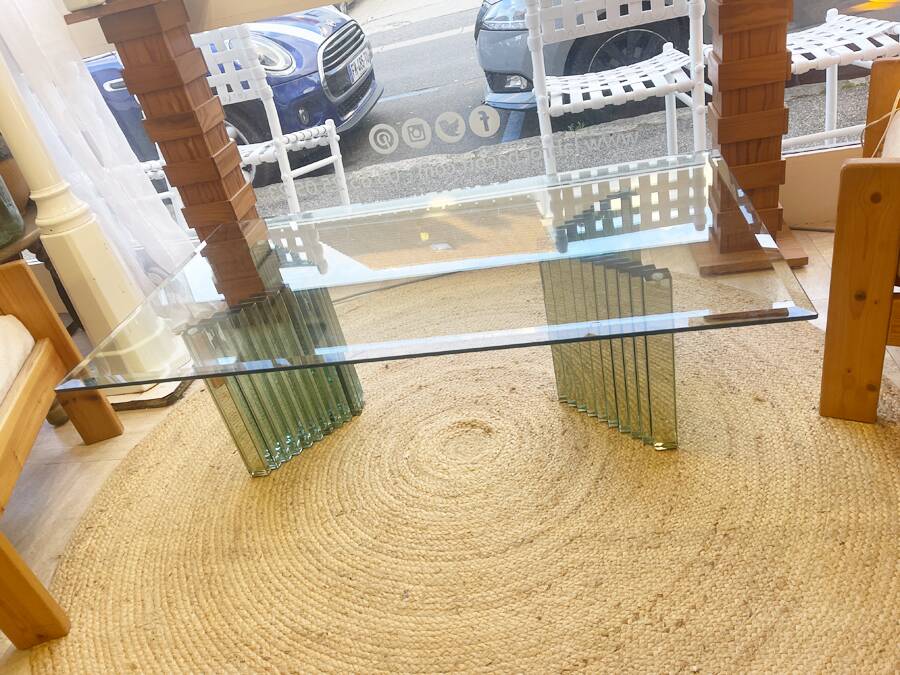 Italian glass coffee table — Luigi Massoni 1970