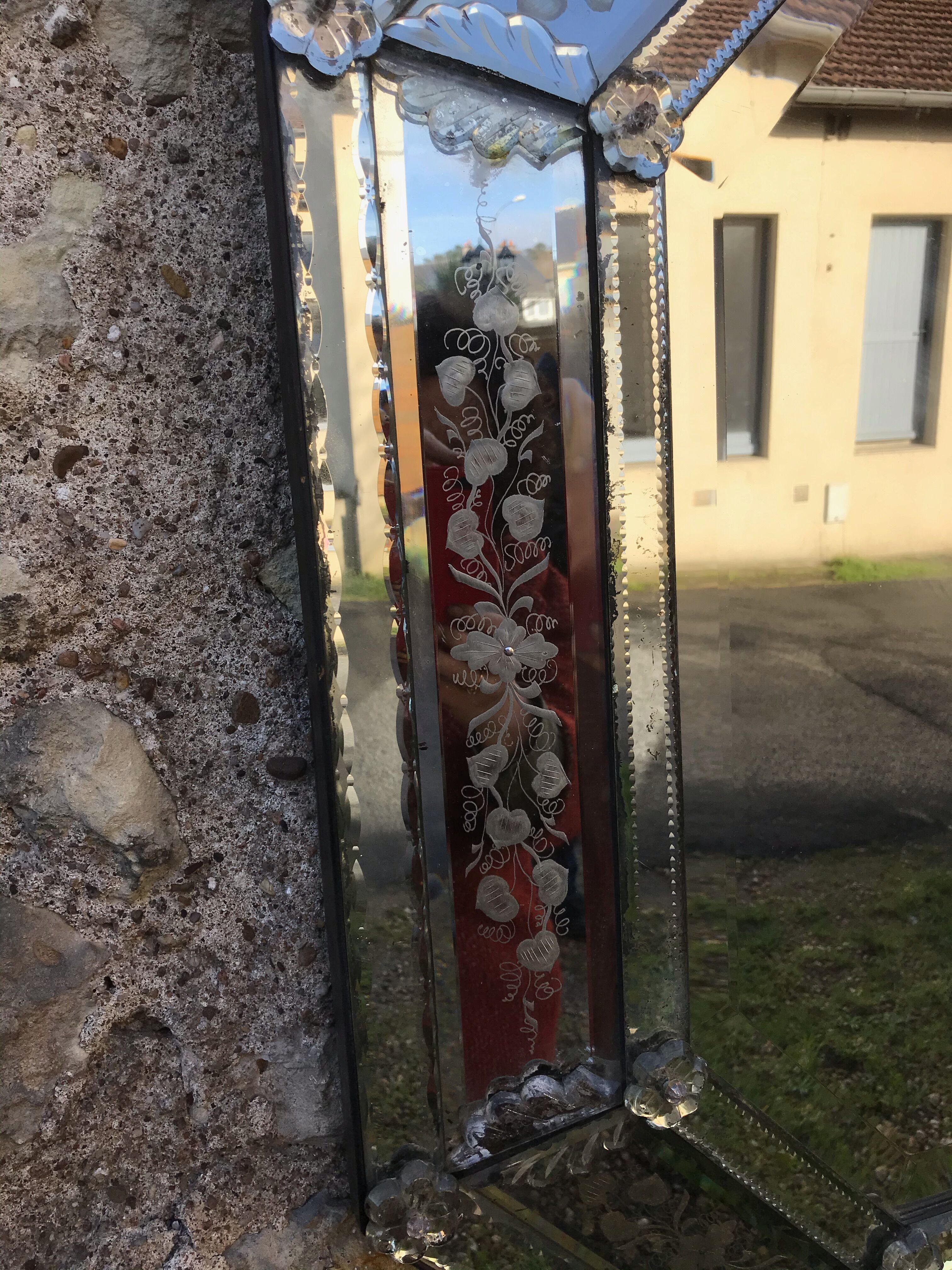 Venetian mirror XIXth 120 x 74 cm