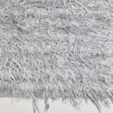 Wool gray turkish runner rug 262x96cm