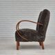 1950s, Danish design, reupholstered armchair, genuine sheepskin "Wellington".