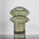 Sculptural vase in olive green glass
