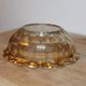 Large vintage iridescent amber glass bowl – Scalloped edge – Ø 23 cm