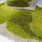 Pair of vintage Desso rugs from the 70s – moss green & beige