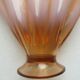Art deco vase shape curved fan brown glass and pink opaline