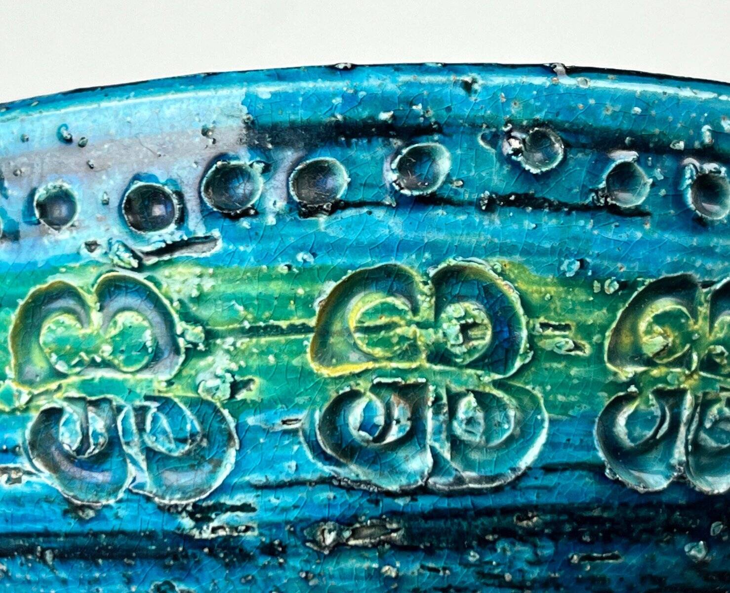 Rimini Blue Candle Holder in Mid-Century Ceramic by Aldo Londi for Bitossi, Italy, 1960s