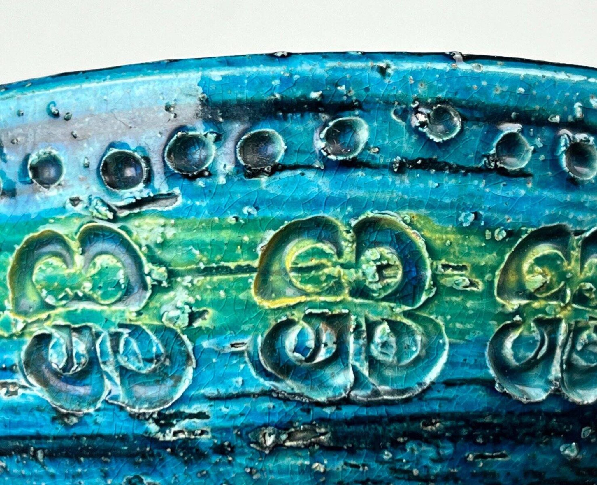 Rimini Blue Candle Holder in Mid-Century Ceramic by Aldo Londi for Bitossi, Italy, 1960s