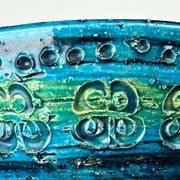 Rimini Blue Candle Holder in Mid-Century Ceramic by Aldo Londi for Bitossi, Italy, 1960s