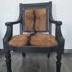Fauteuil de caractère en bois noir et peau de bête #CHMR