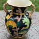 Amphora vase in glazed ceramic vintage vallauris fish motifs