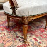 Canapé en bois naturel d’époque Louis XVI XVIIIème siècle